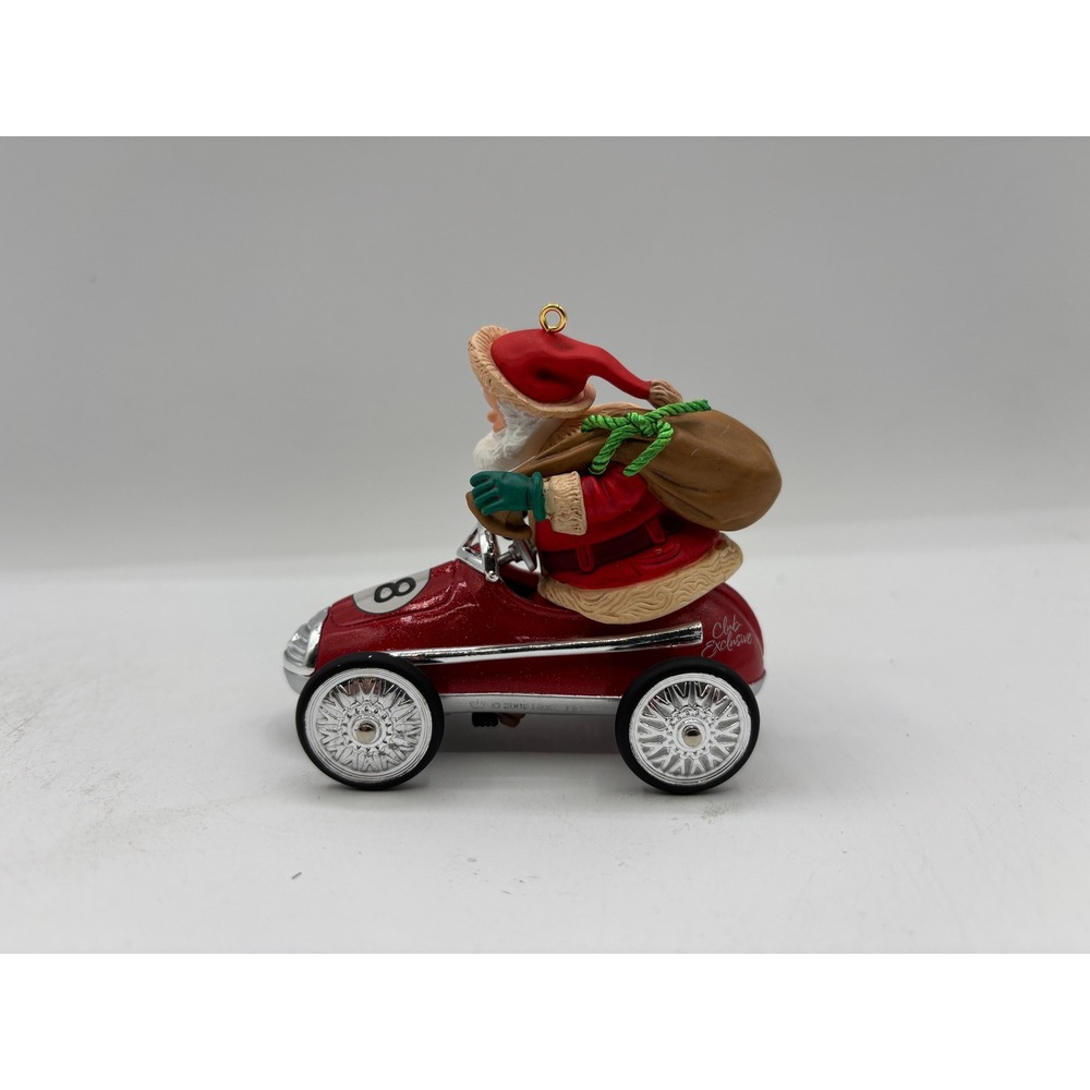 Hallmark Keepsake Dated 2008 Santa Takes a Spin Handcrafted Ornament